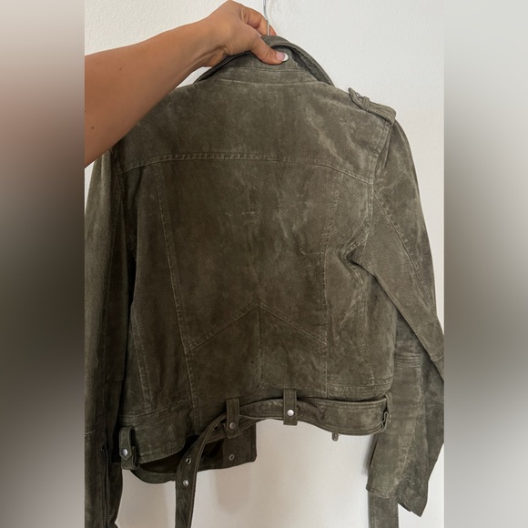 Blank NYC Olive Green Suede Biker Jacket - Picture 2 of 3
